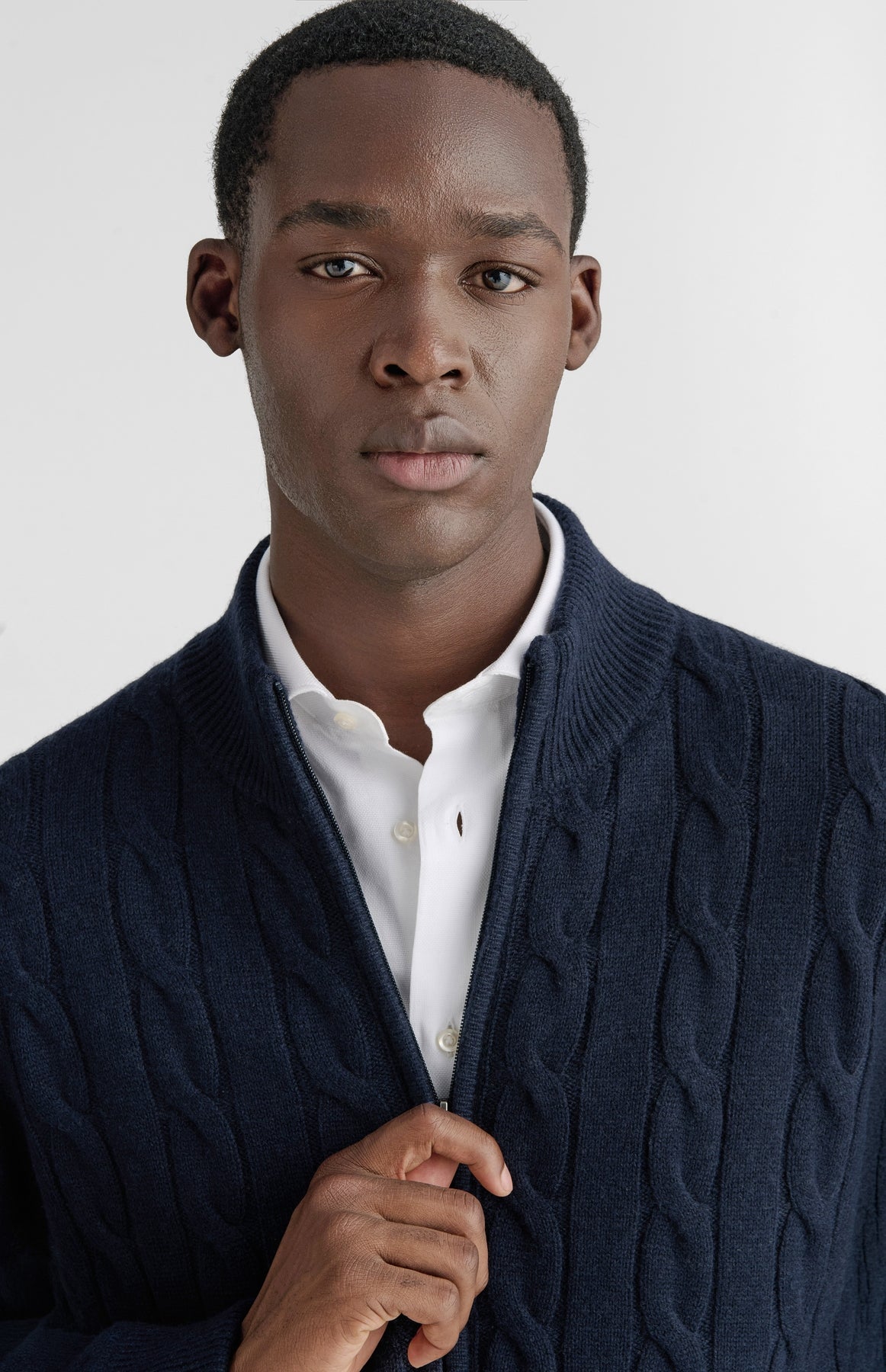 Cardigan a trecce in pura lana e cashmere-2
