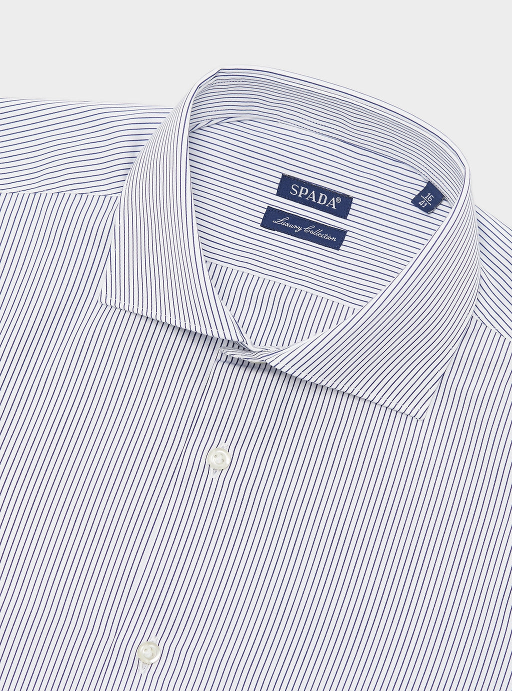 Camicia a righe collo francese in puro cotone-1