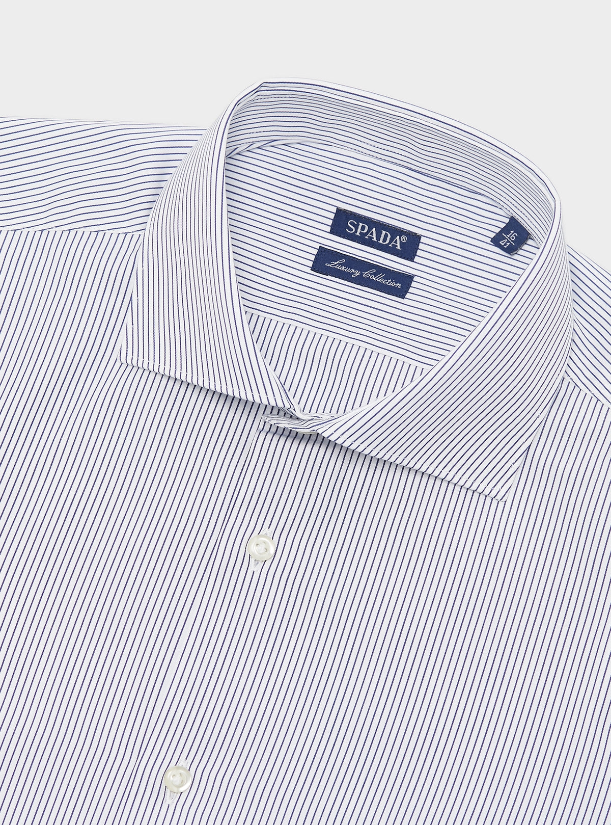 Camicia a righe collo francese in puro cotone-1