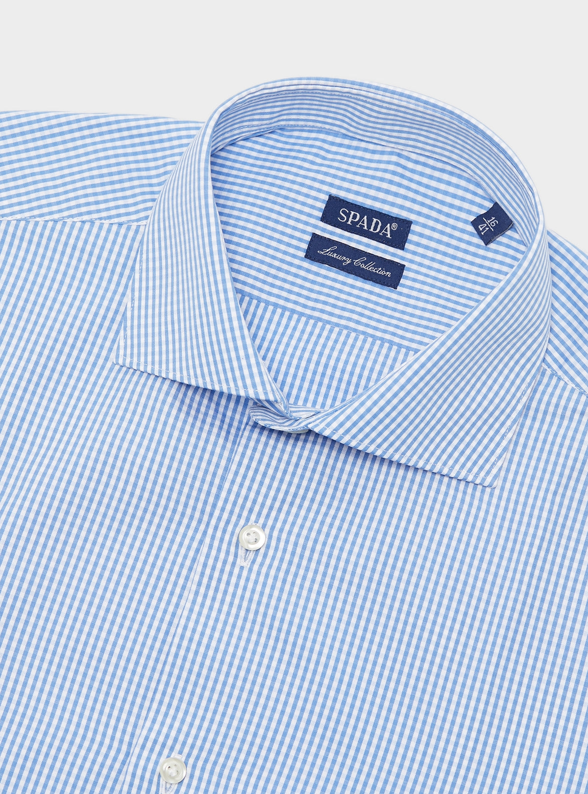 Camicia a quadretti collo francese in puro cotone-1