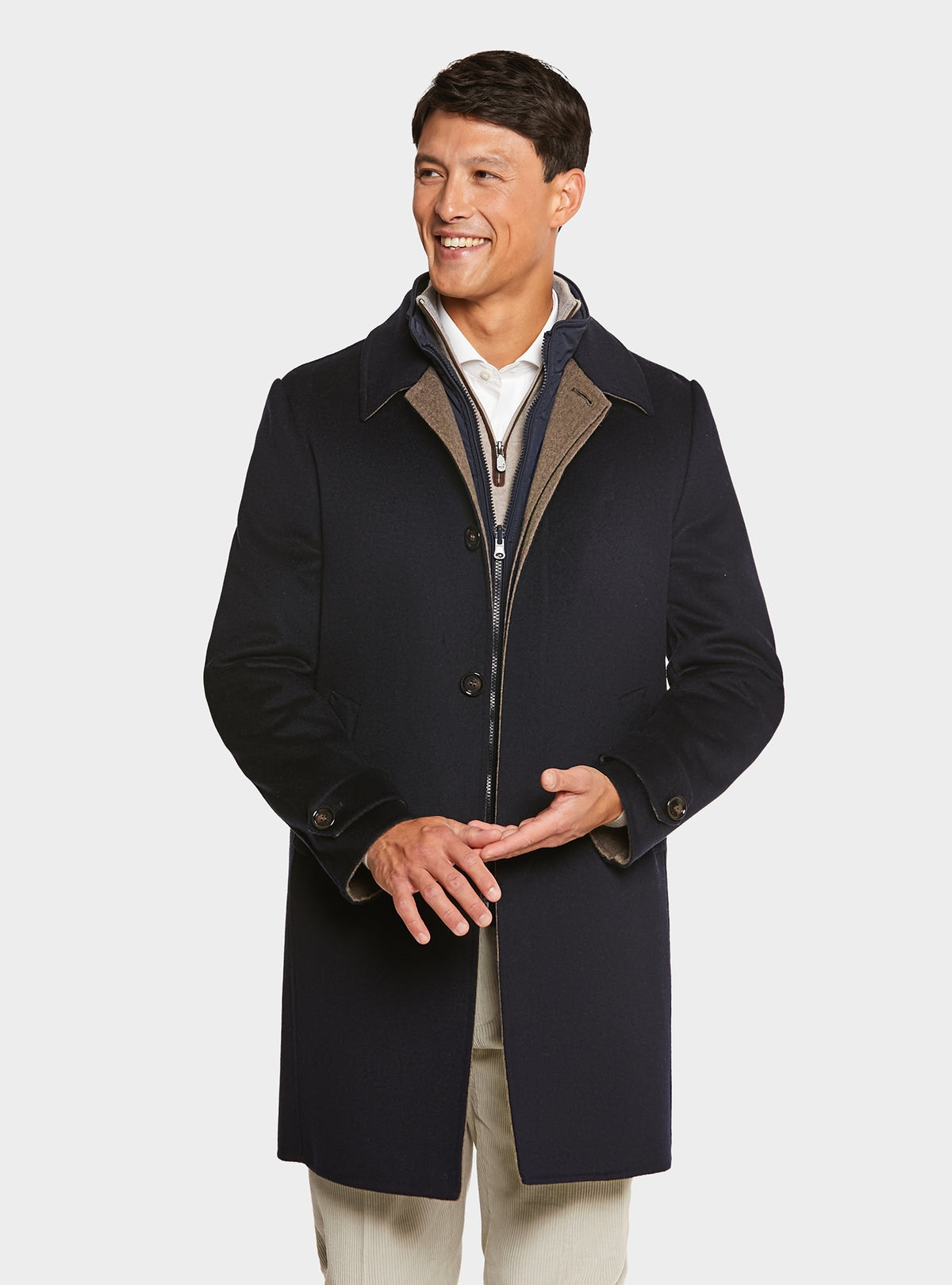 Cappotto con gilet in misto lana e cashmere-1