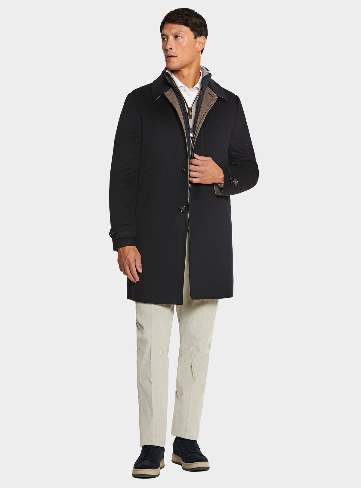 Cappotto con gilet in misto lana e cashmere-0