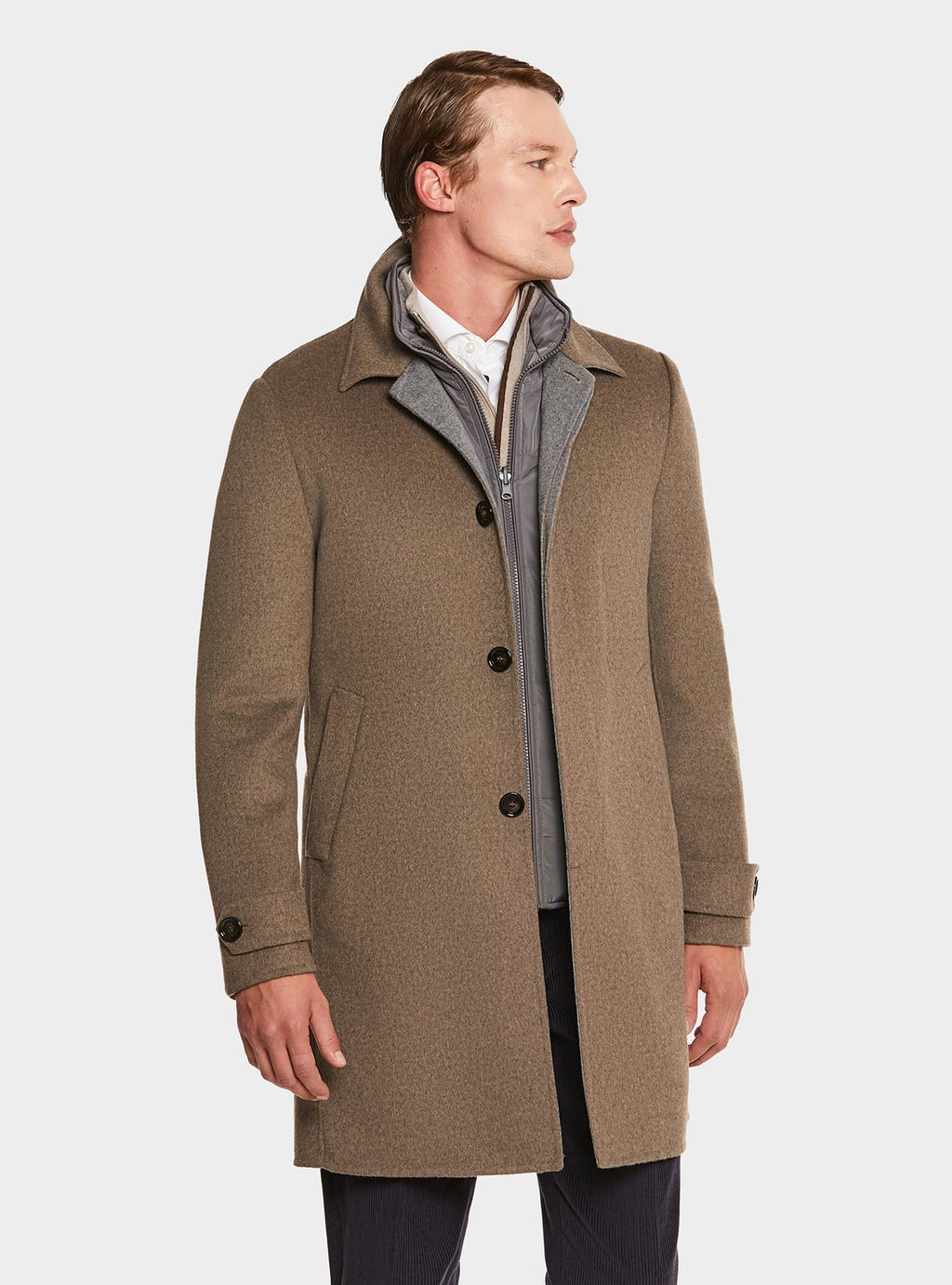 Cappotto con gilet in misto lana e cashmere-1