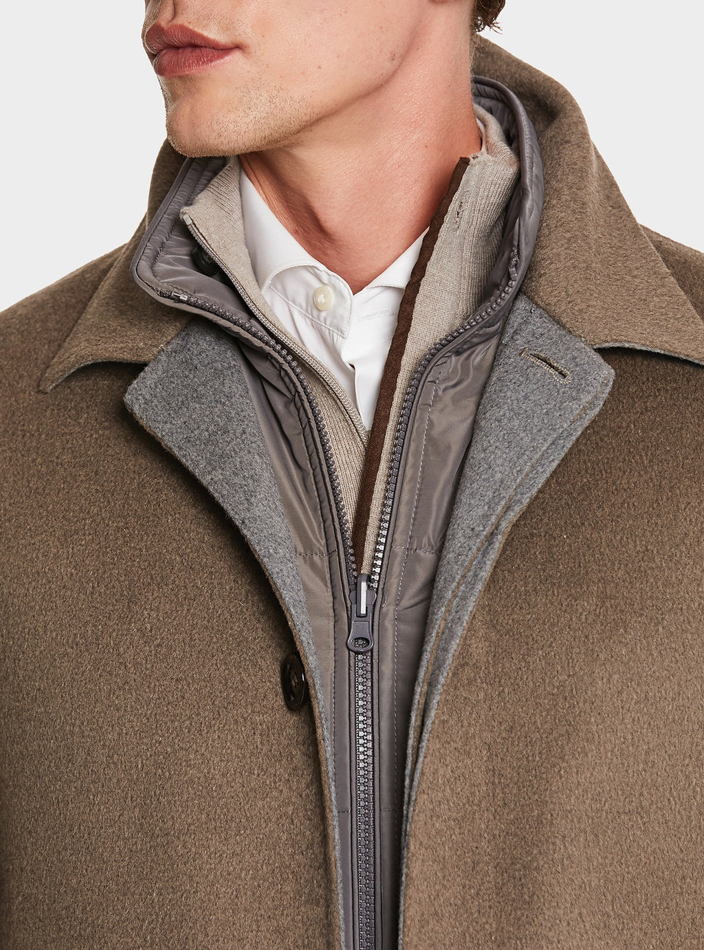 Cappotto con gilet in misto lana e cashmere-2