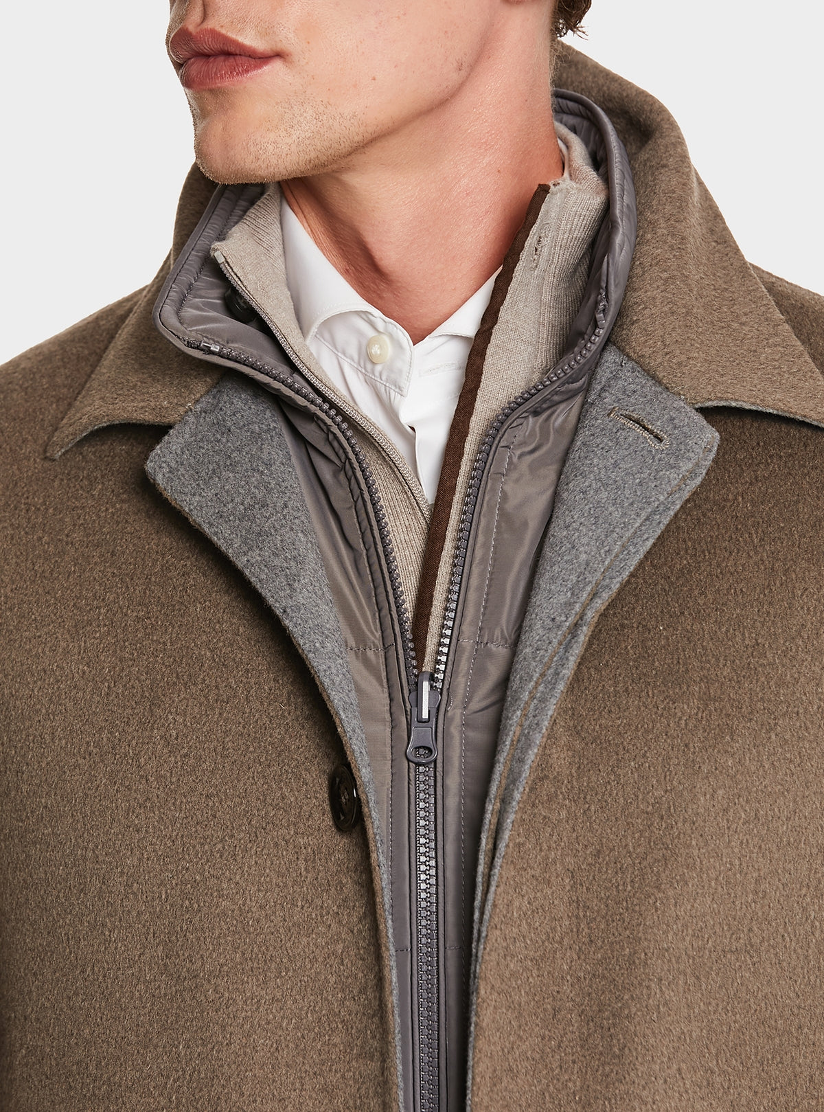 Cappotto con gilet in misto lana e cashmere-2