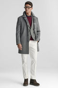 Cappotto in misto lana spigato-0