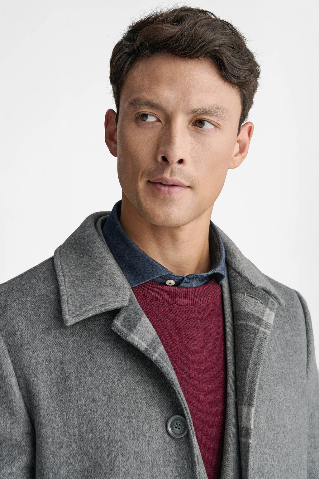 Cappotto in misto lana spigato-2