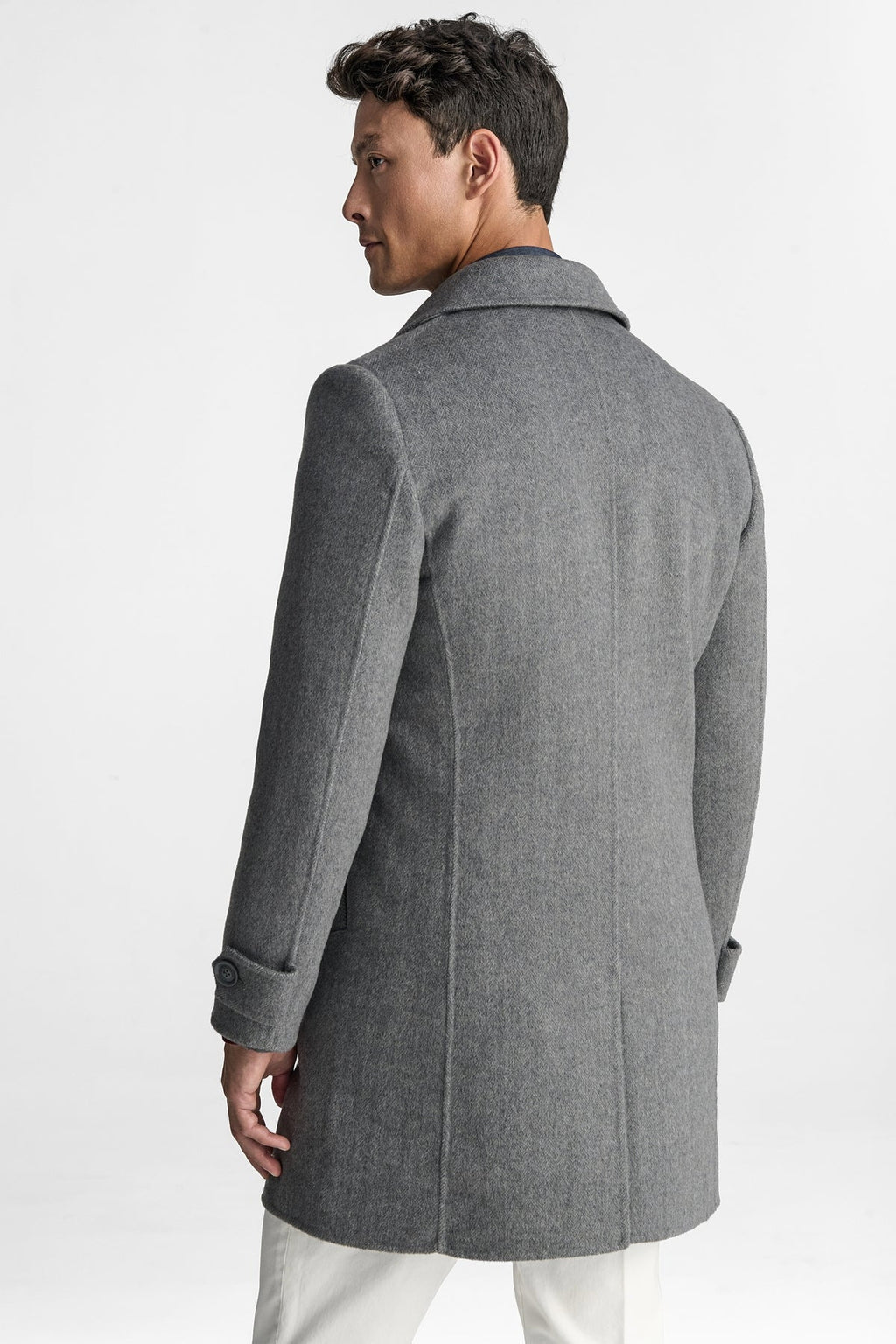 Cappotto in misto lana spigato-3