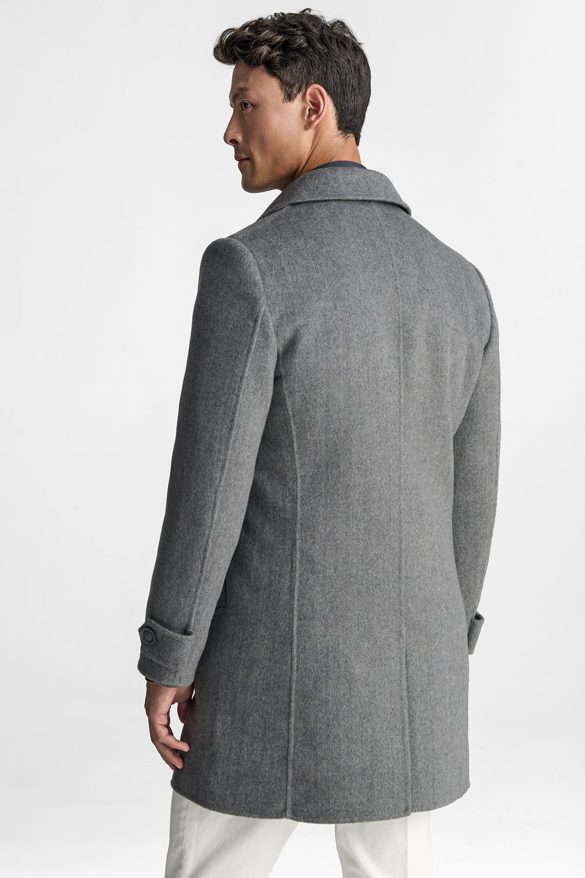 Cappotto in misto lana spigato-3