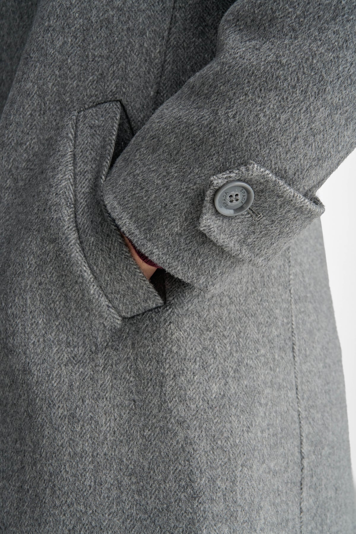 Cappotto in misto lana spigato-4