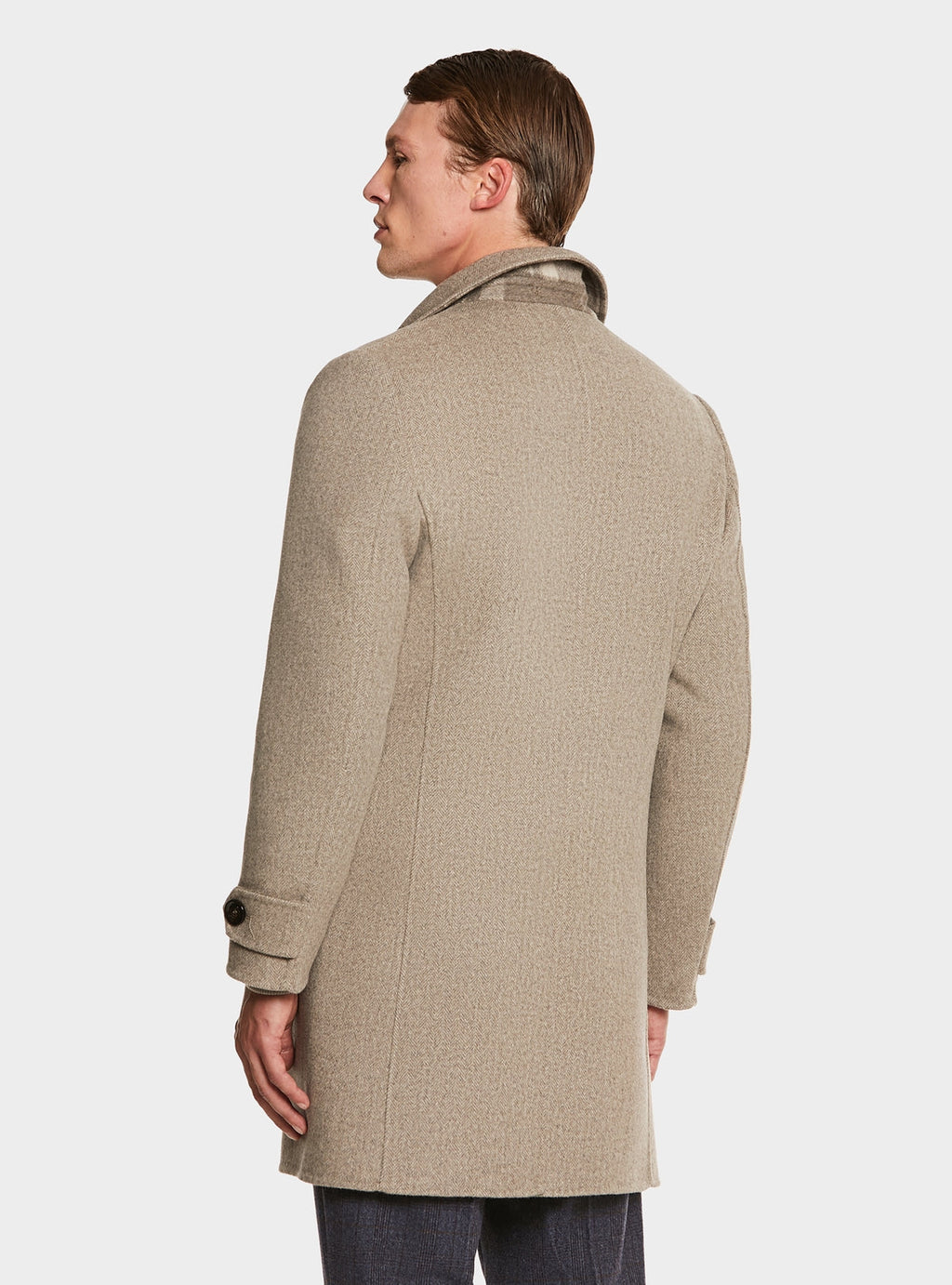 Cappotto in misto lana spigato-3