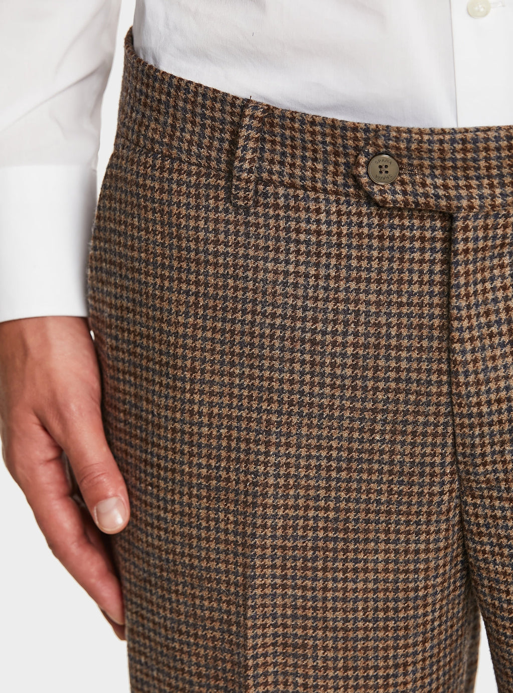 Pantalone misto lana pied de poule-1
