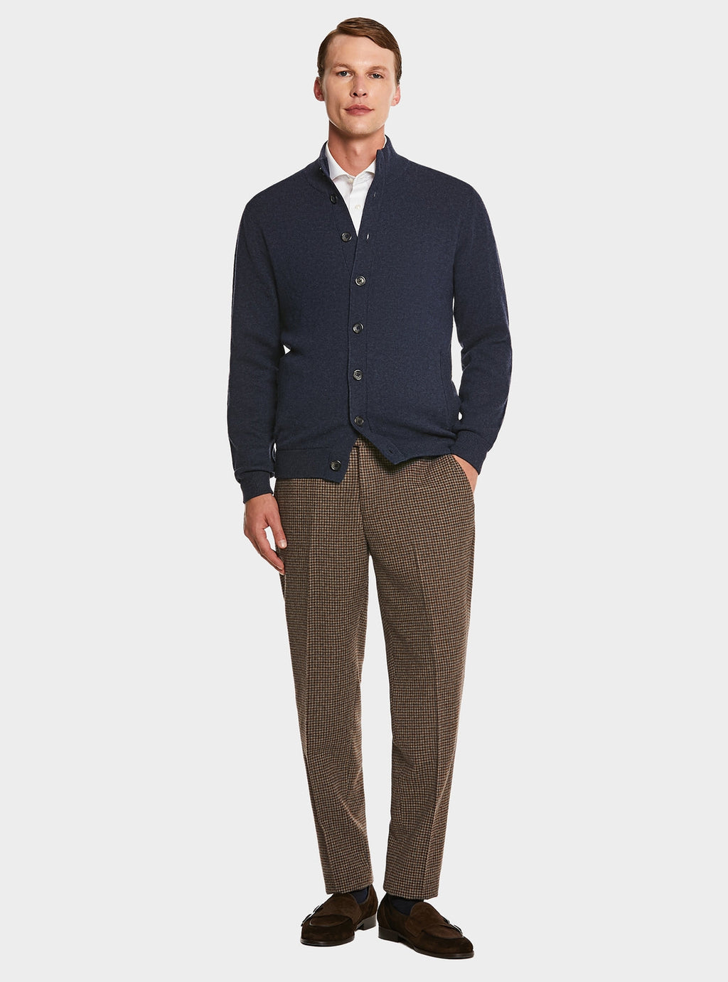 Pantalone misto lana pied de poule-3