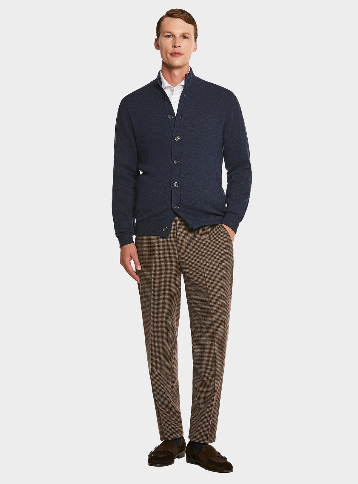 Pantalone misto lana pied de poule-3