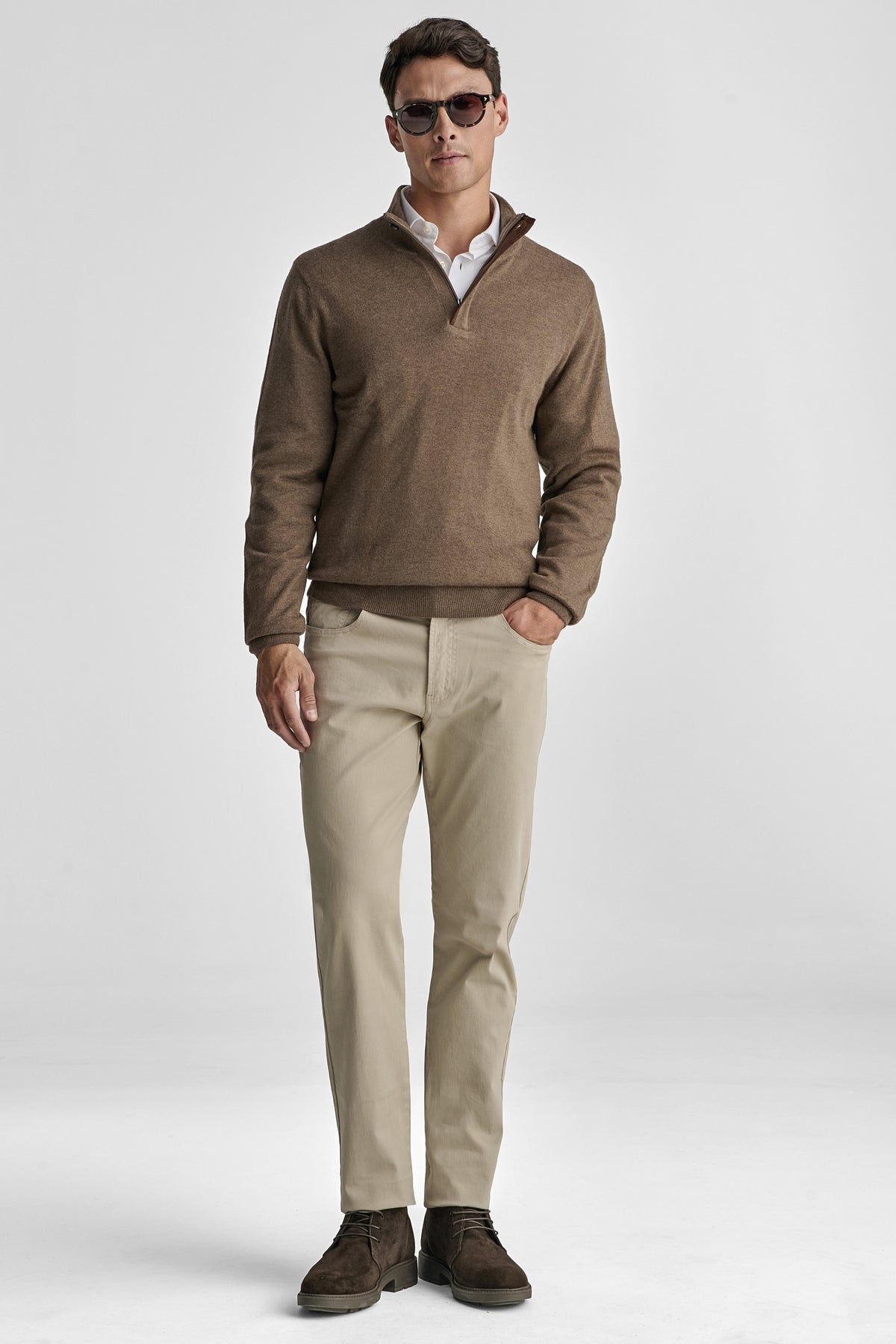 Maglia mock neck in lana e cashmere-1