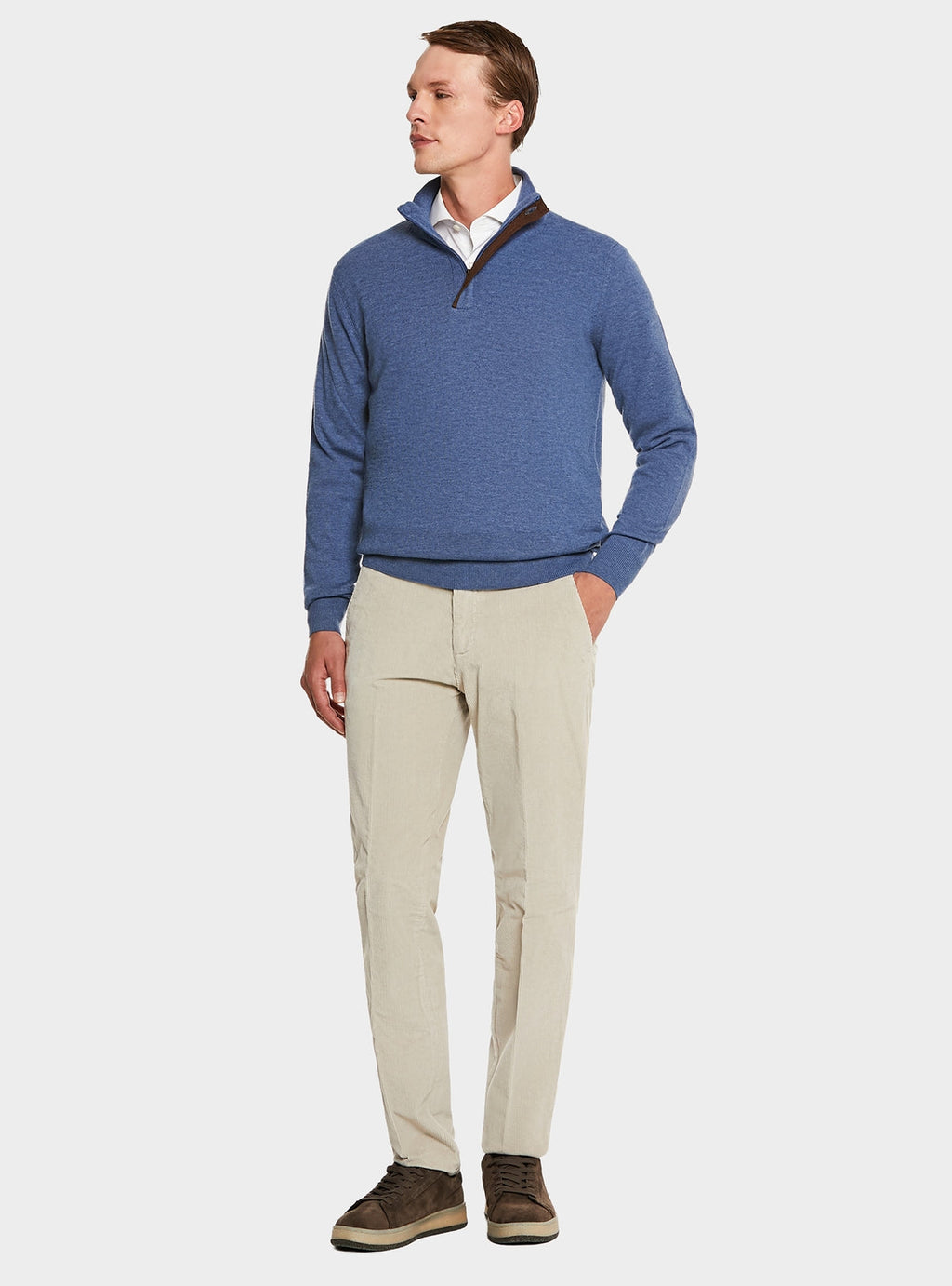 Maglia mock neck in lana e cashmere-1