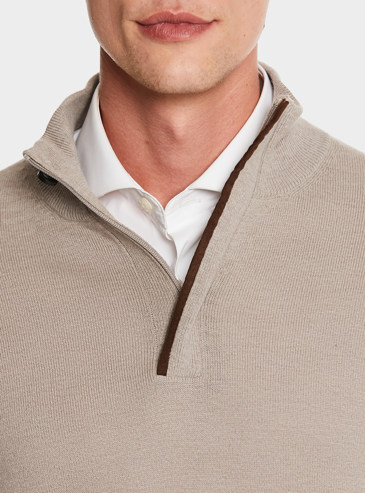 Maglia mock neck in lana e cashmere-2