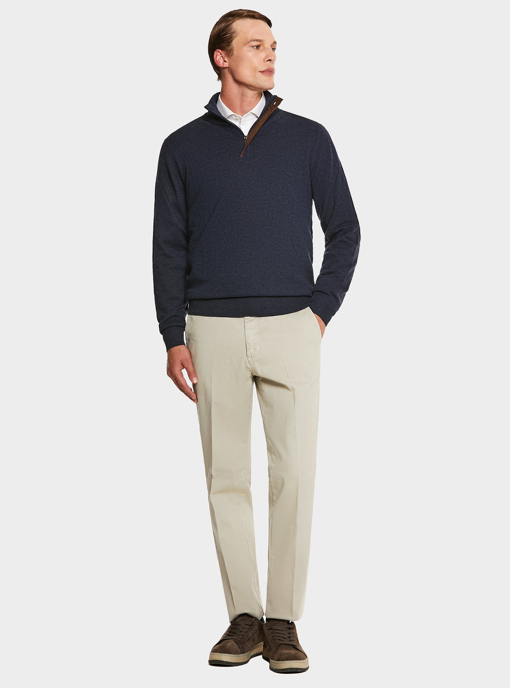 Maglia mock neck in lana e cashmere-1