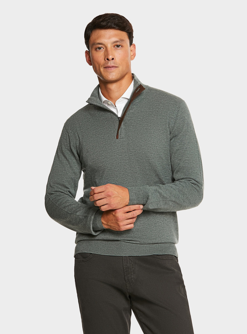 Maglia mock neck in lana e cashmere-0