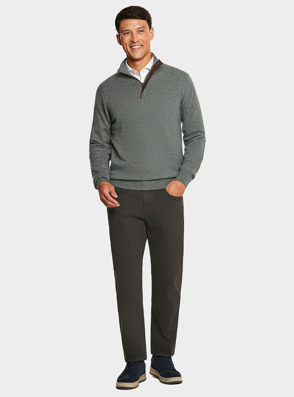 Maglia mock neck in lana e cashmere-1