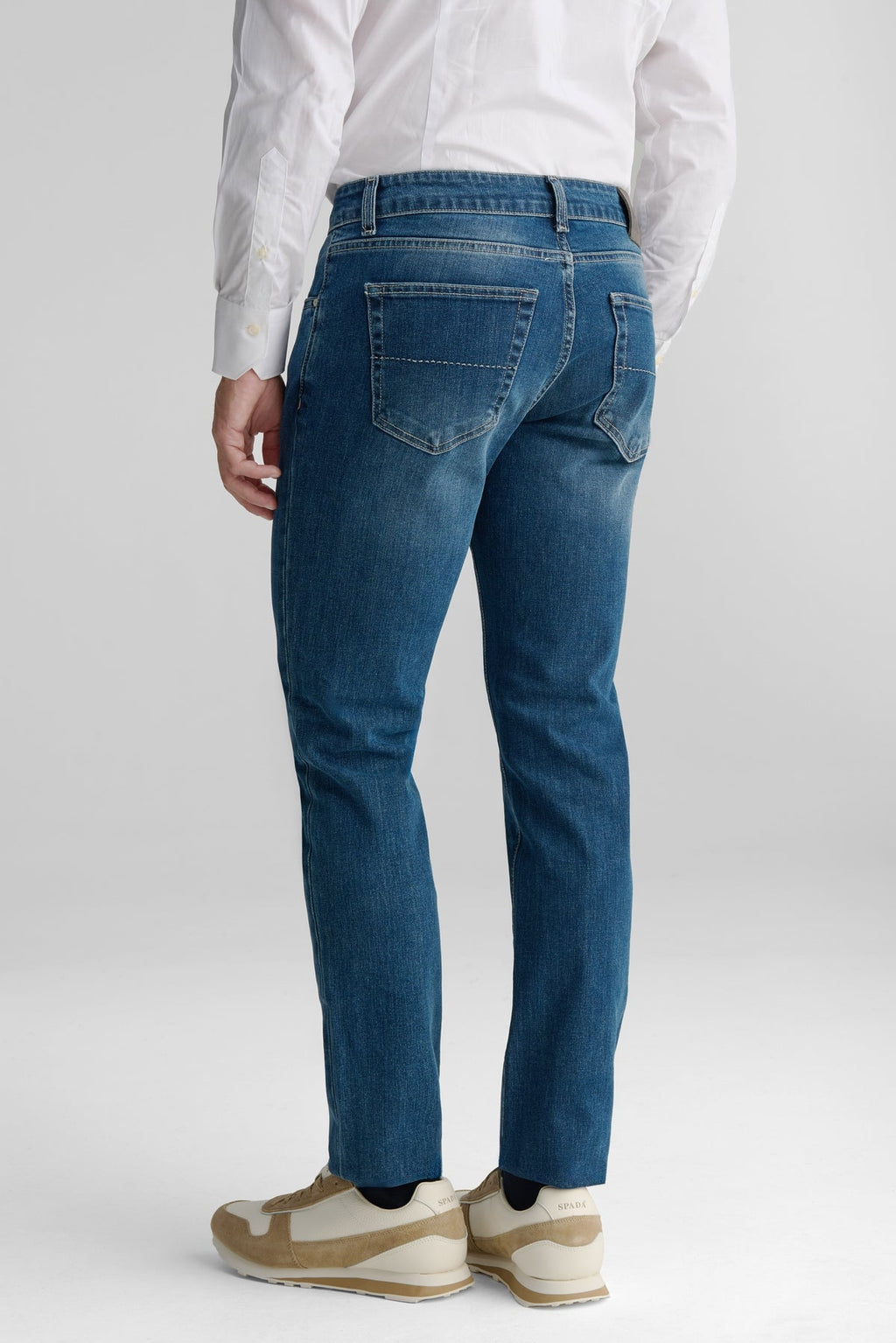 Jeans denim 5 tasche in cotone stretch-3