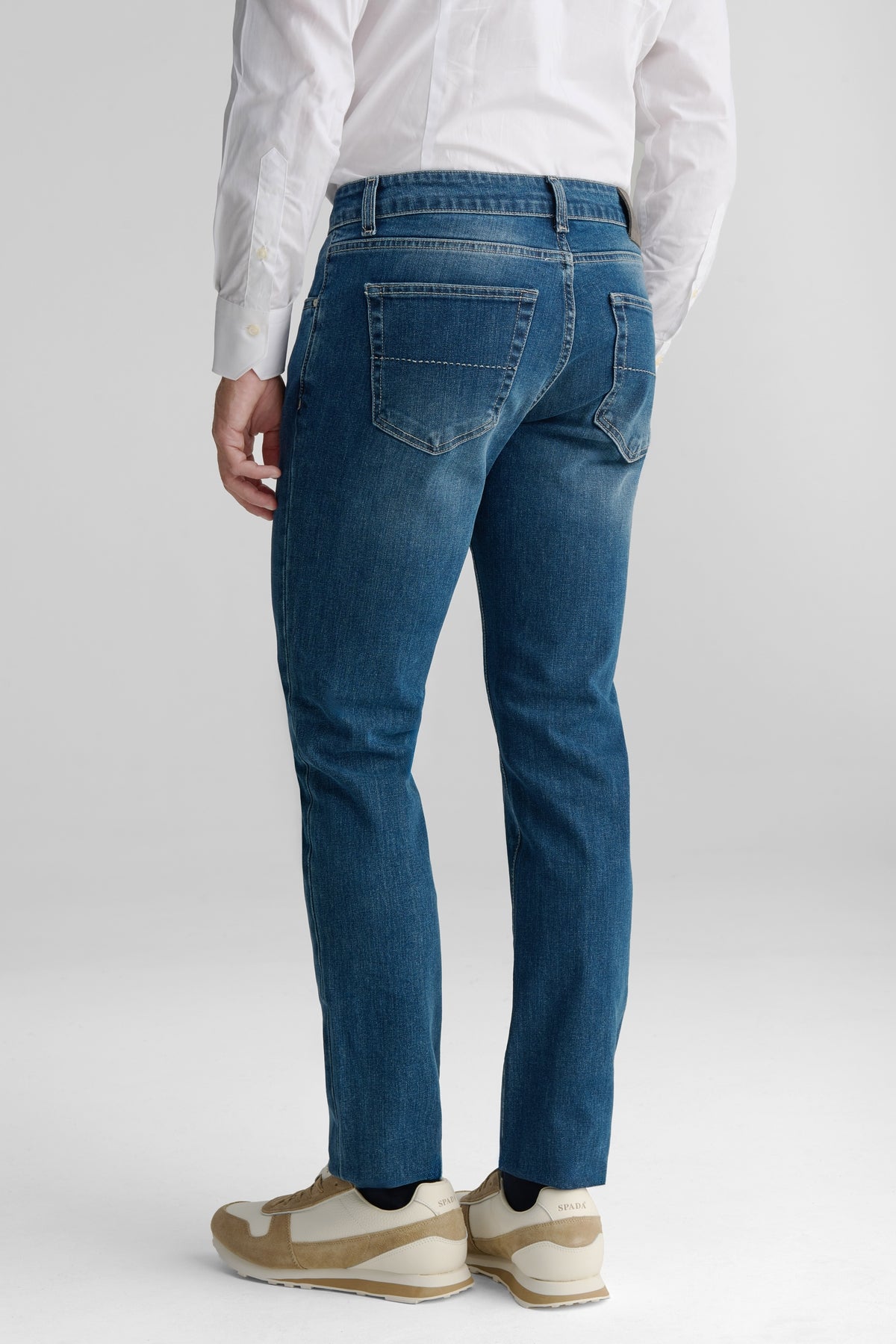 Jeans denim 5 tasche in cotone stretch-3