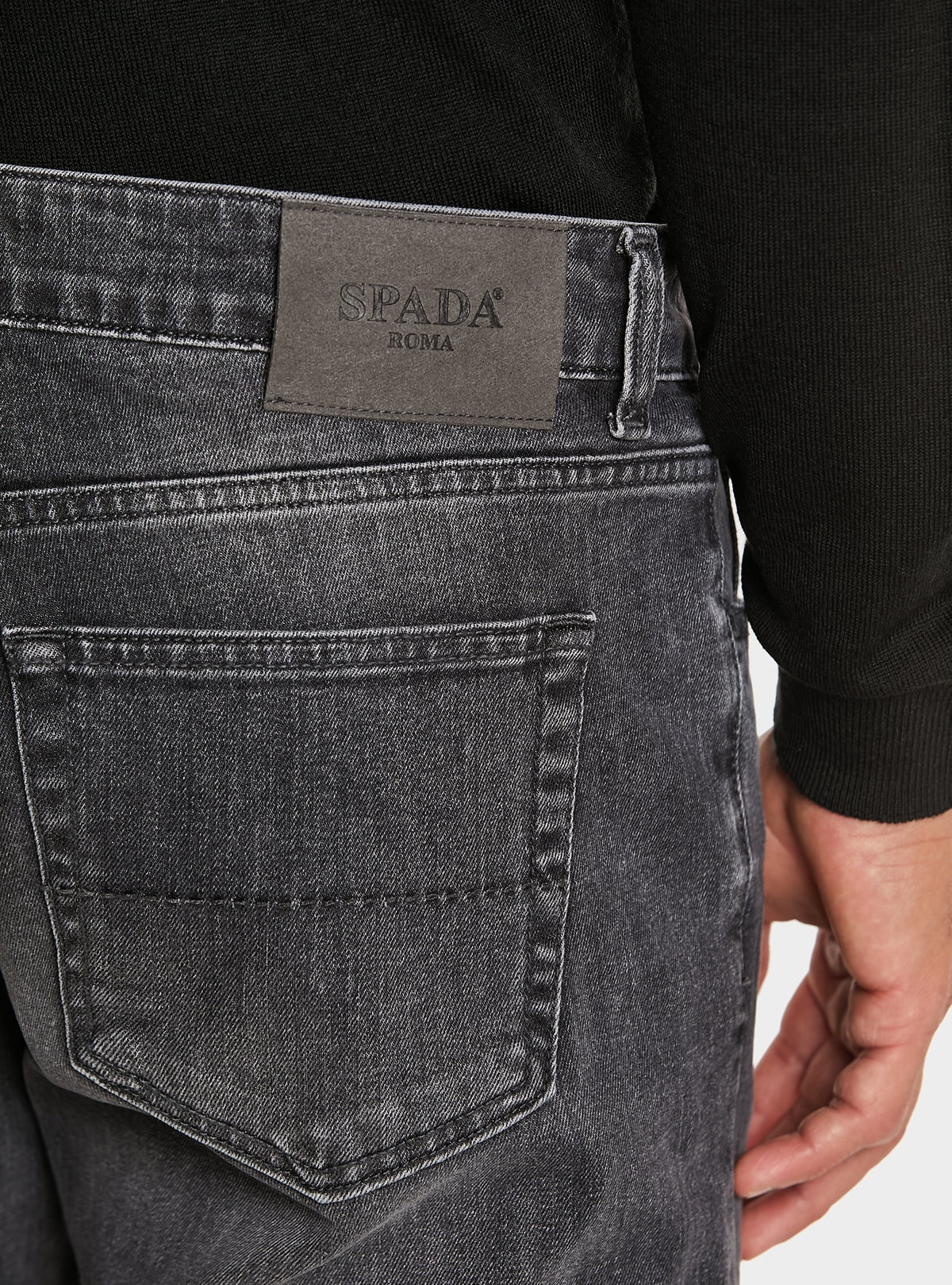 Jeans denim 5 tasche in cotone stretch-2