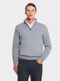Maglia mezza zip tinta unita-0