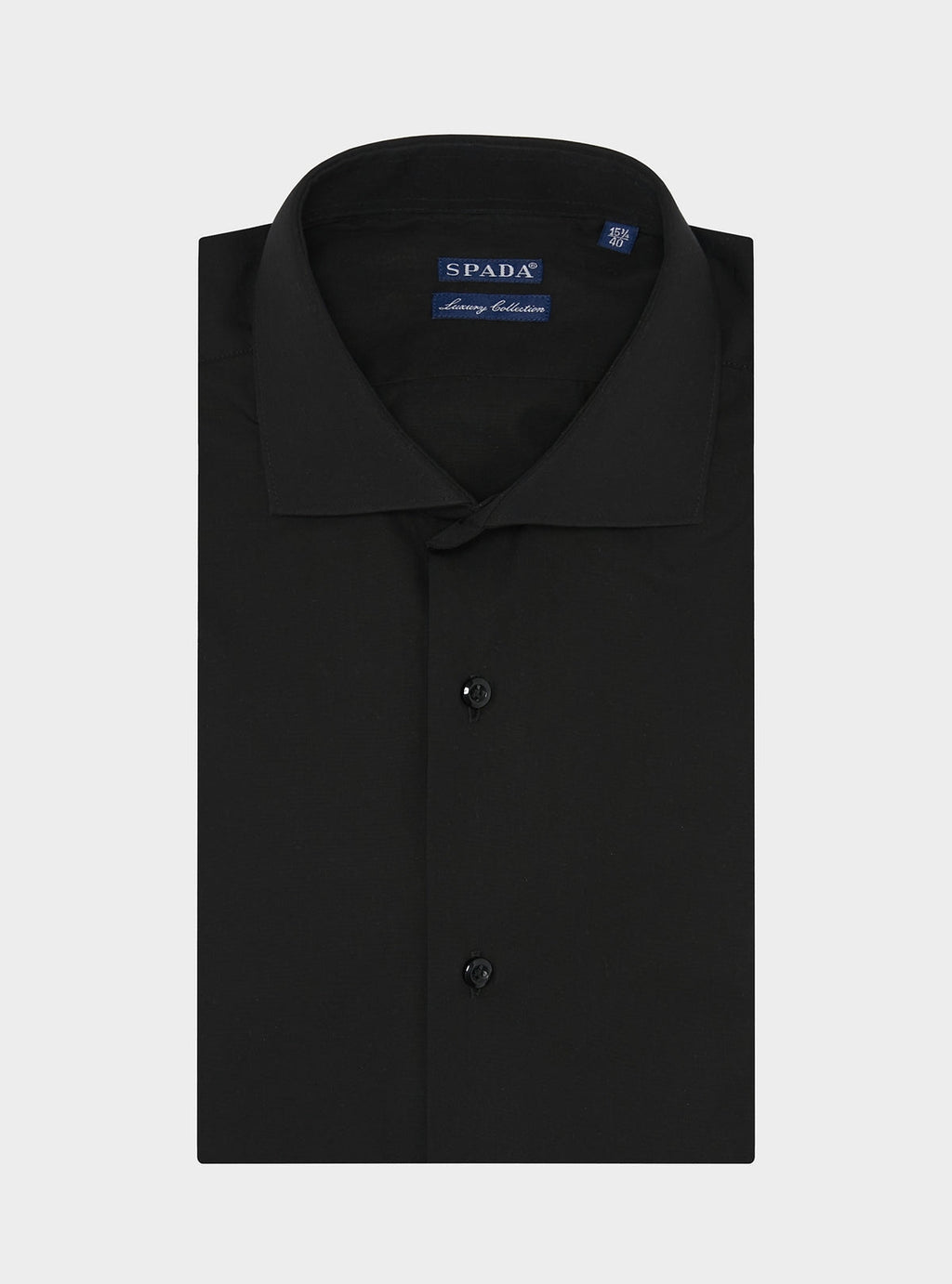 Camicia collo francese in puro cotone tinta unita-0