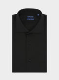 Camicia collo francese in puro cotone tinta unita-0