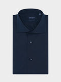 Camicia collo francese in puro cotone tinta unita-0