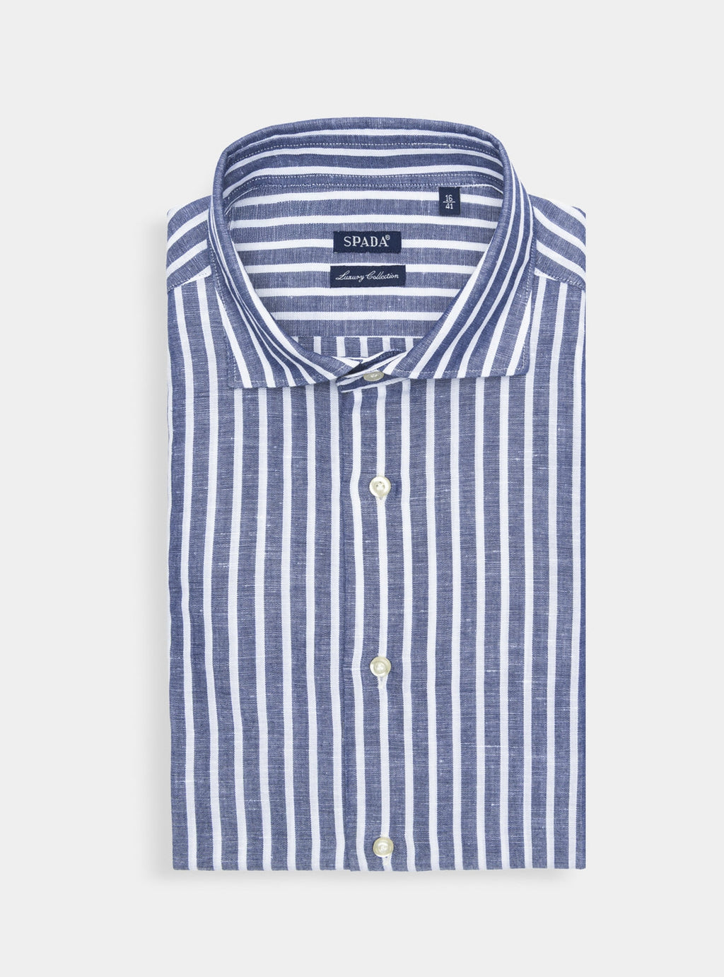 Camicia in lino e cotone a righe-0