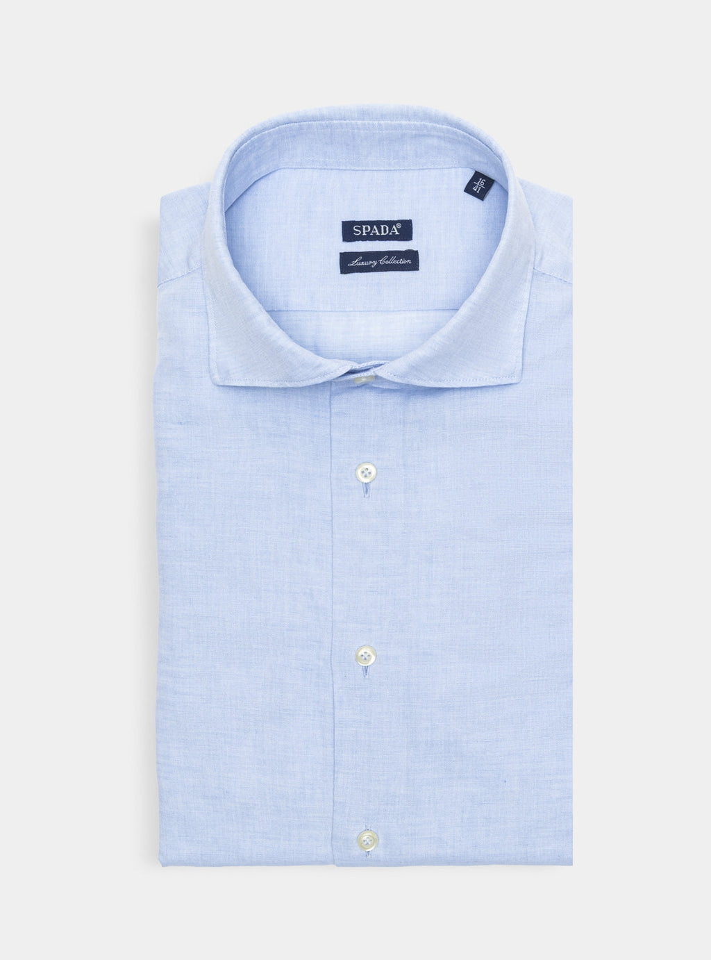 Camicia collo francese in lino e cotone-0