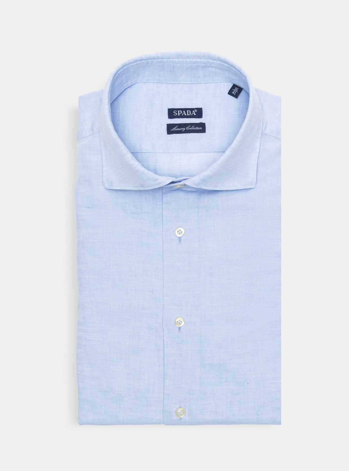 Camicia collo francese in lino e cotone-0