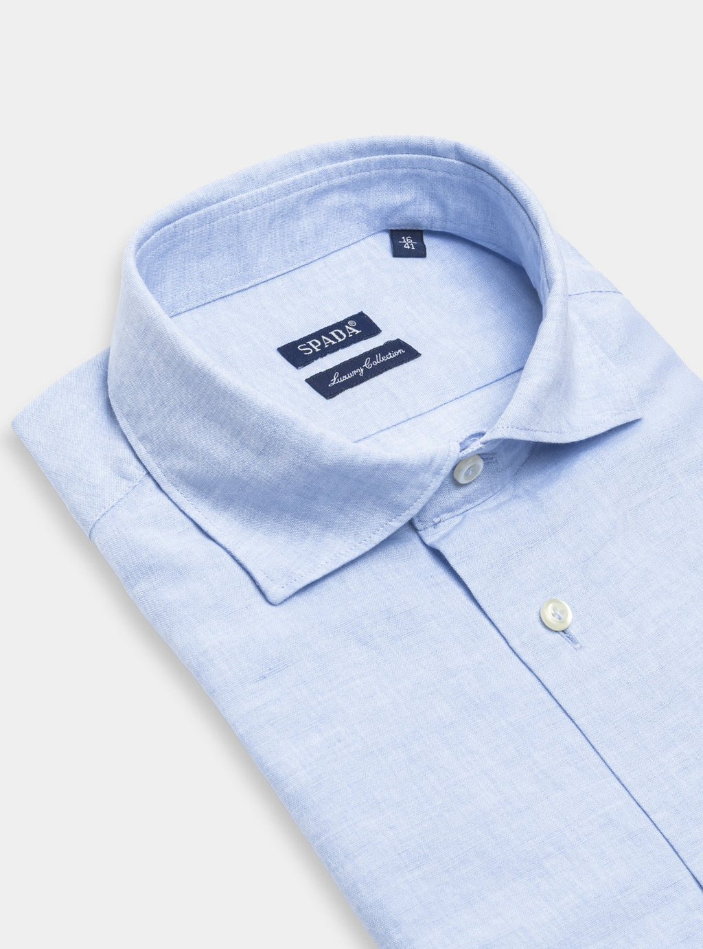 Camicia collo francese in lino e cotone-1