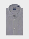 Camicia collo francese multiriga in puro cotone-0
