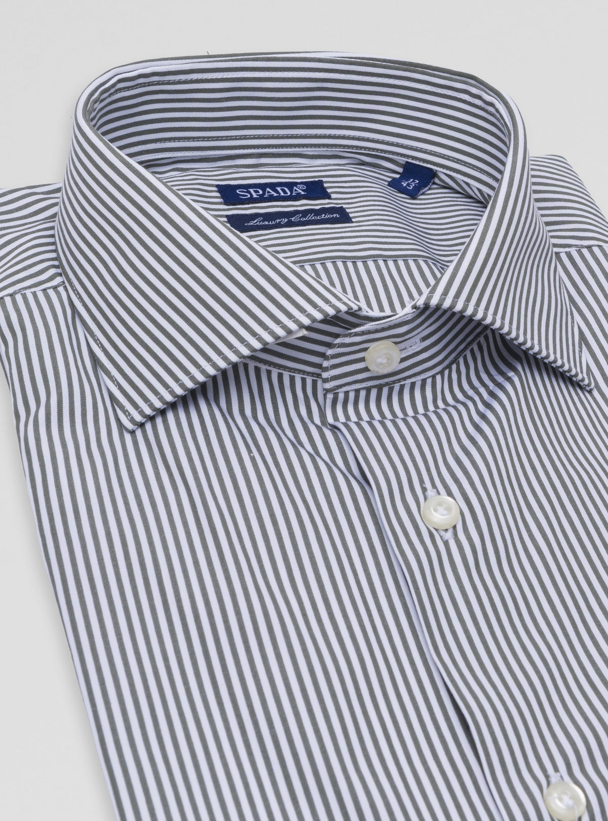Camicia collo francese multiriga in puro cotone-1