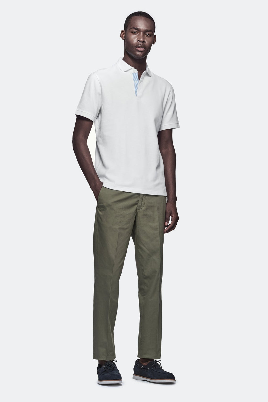 Polo piquet 100% cotone con colletto a contrasto-2