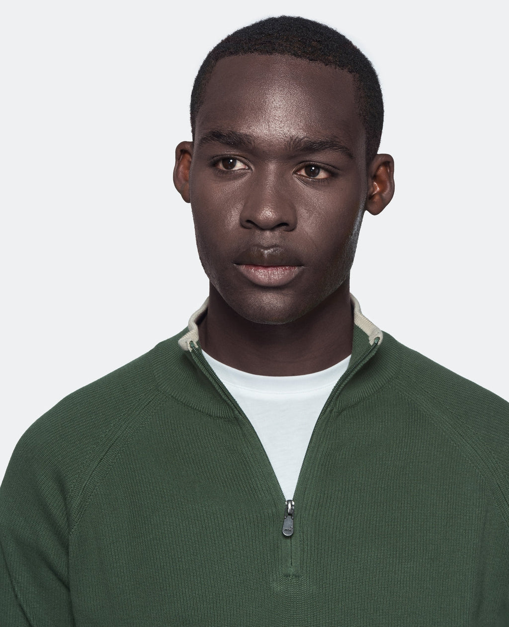 Maglia mezza zip in puro cotone-1