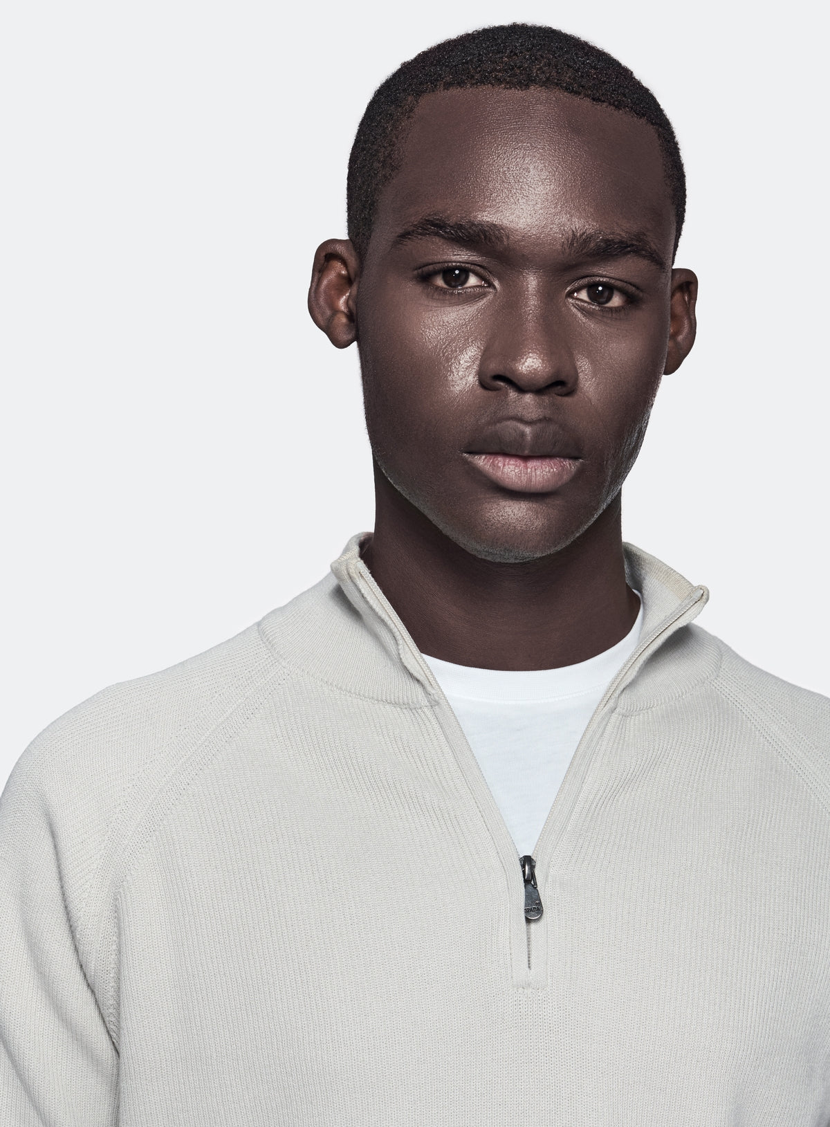 Maglia mezza zip in puro cotone-1