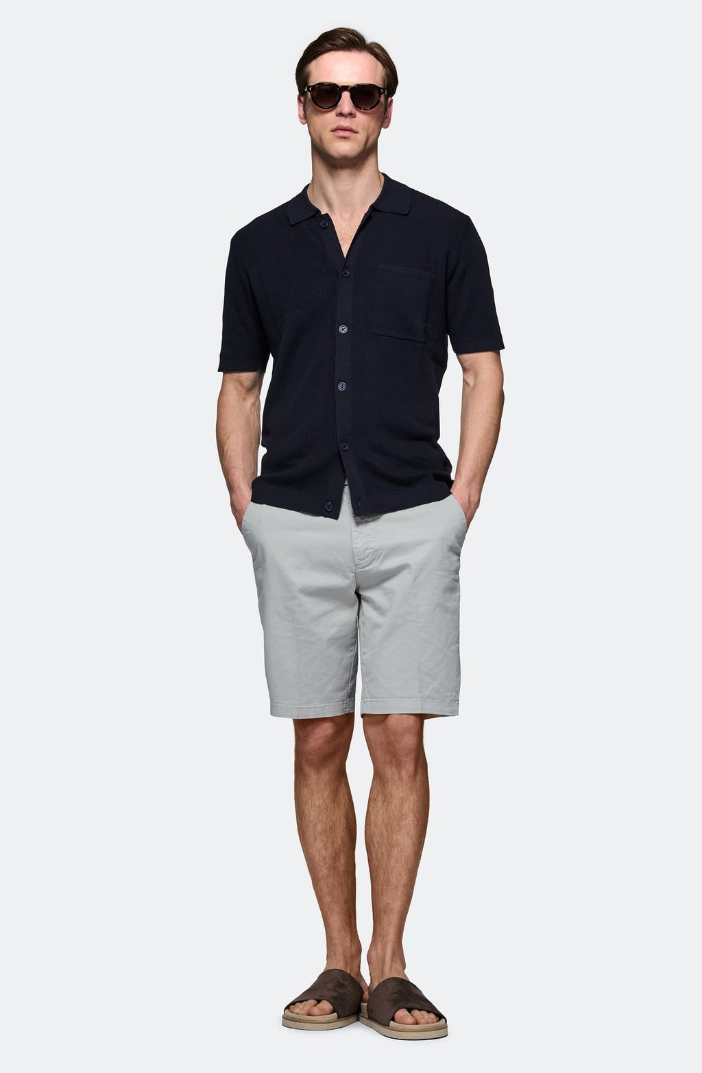 Bermuda in cotone gabardine-0