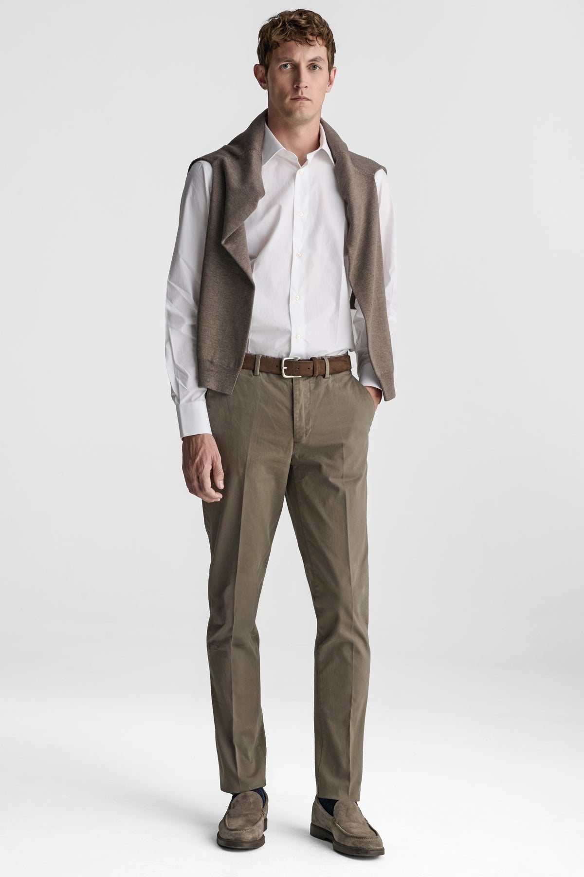 Pantaloni chino in cotone twill-1