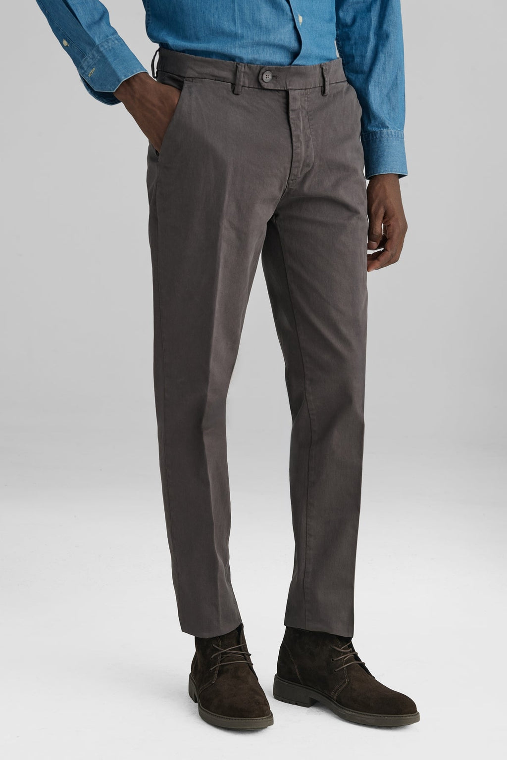 Pantaloni chino in cotone twill-0