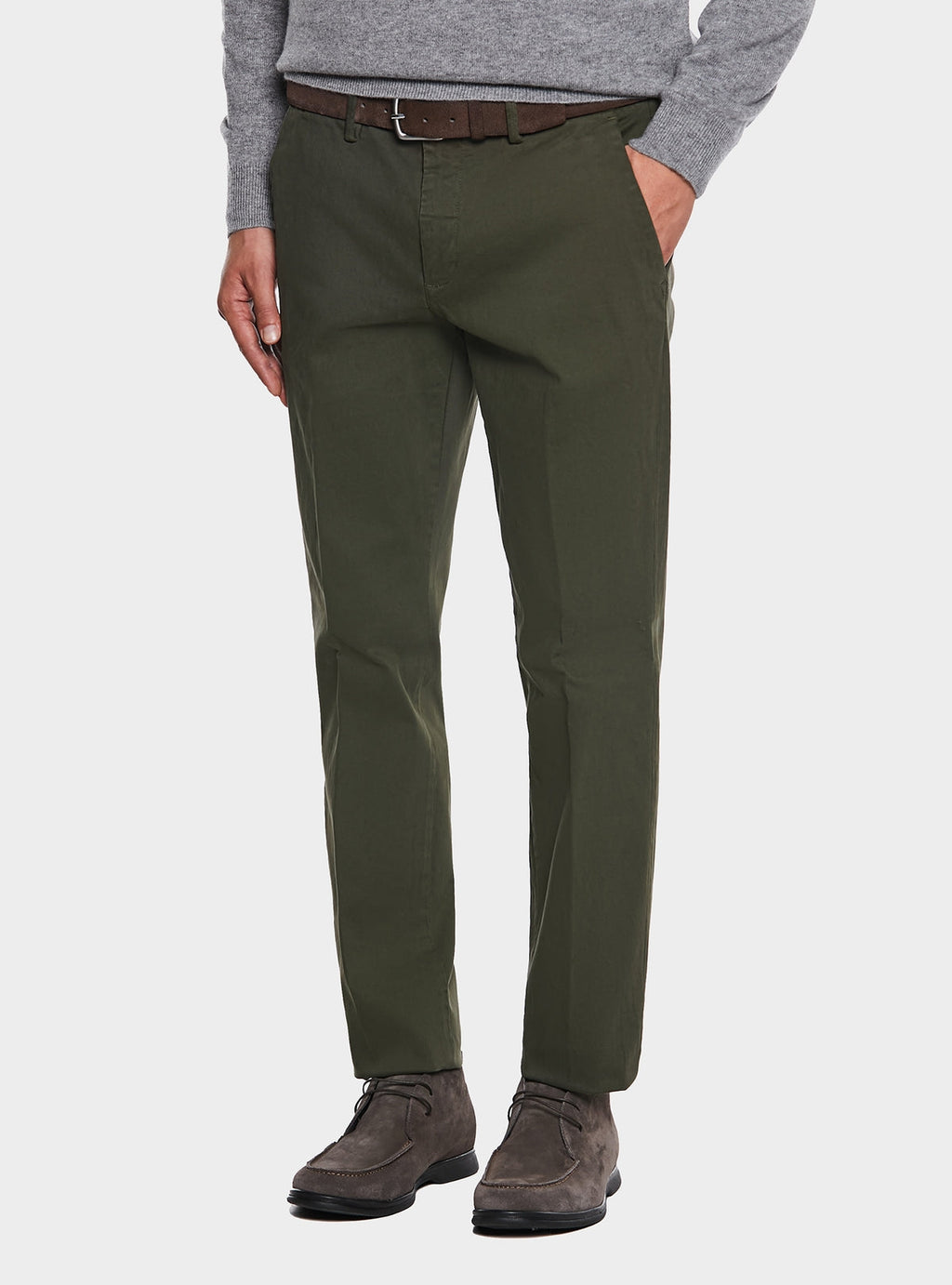 Pantaloni chino in cotone twill-0