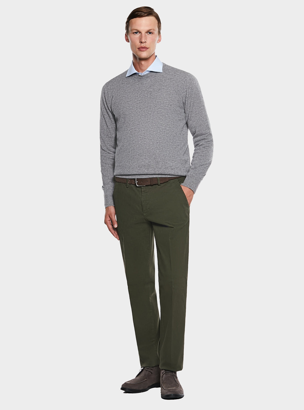 Pantaloni chino in cotone twill-1