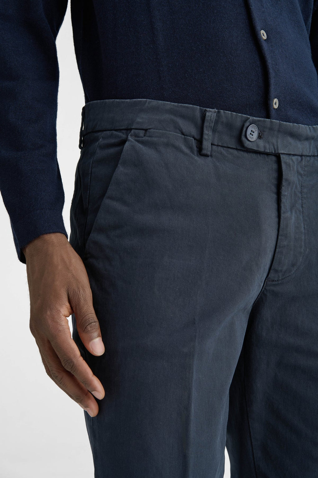 Pantaloni chino in cotone twill-2