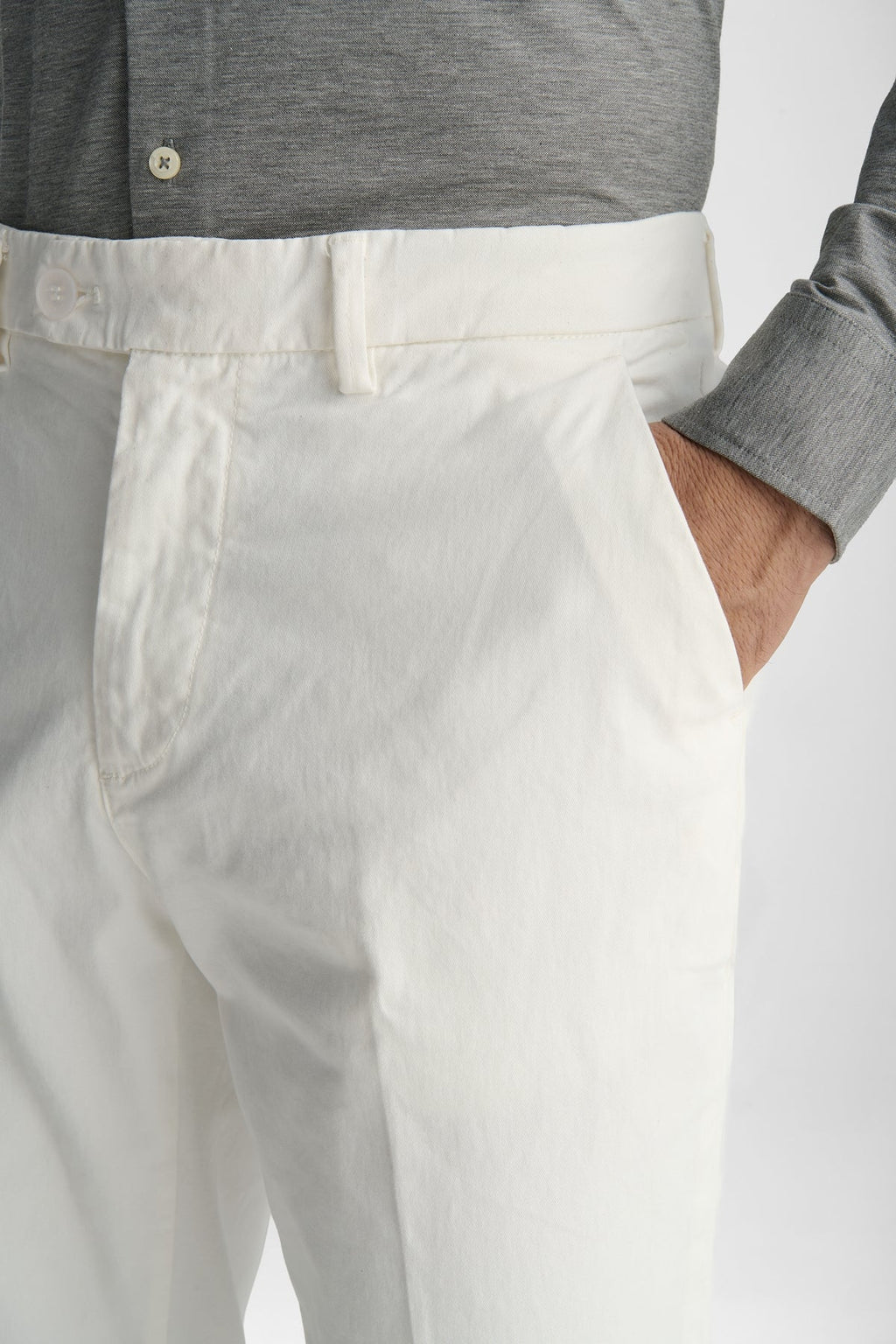 Pantaloni chino in cotone twill-2