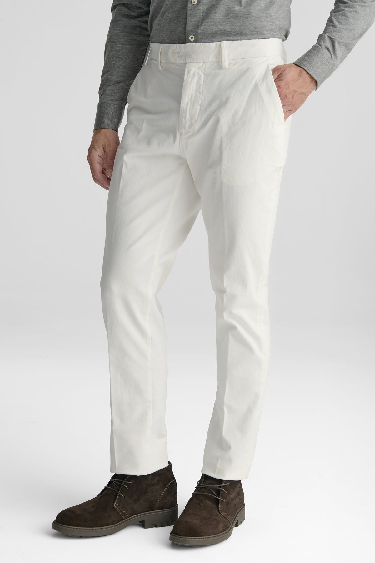 Pantaloni chino in cotone twill-0