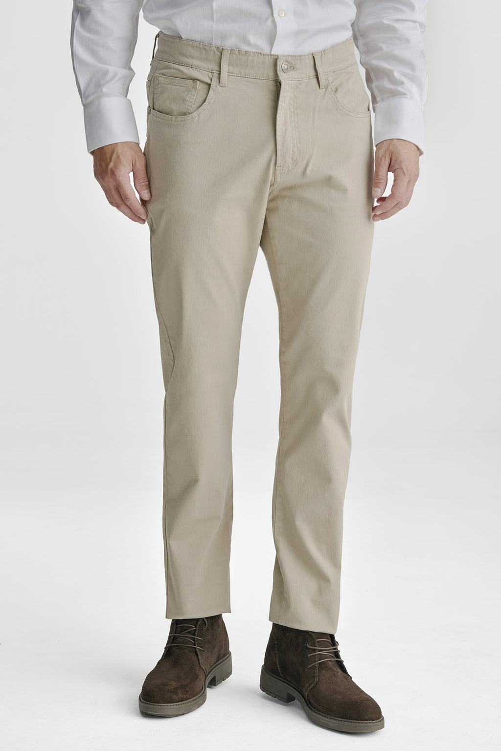 Pantaloni 5 tasche in cotone twill uomo-0