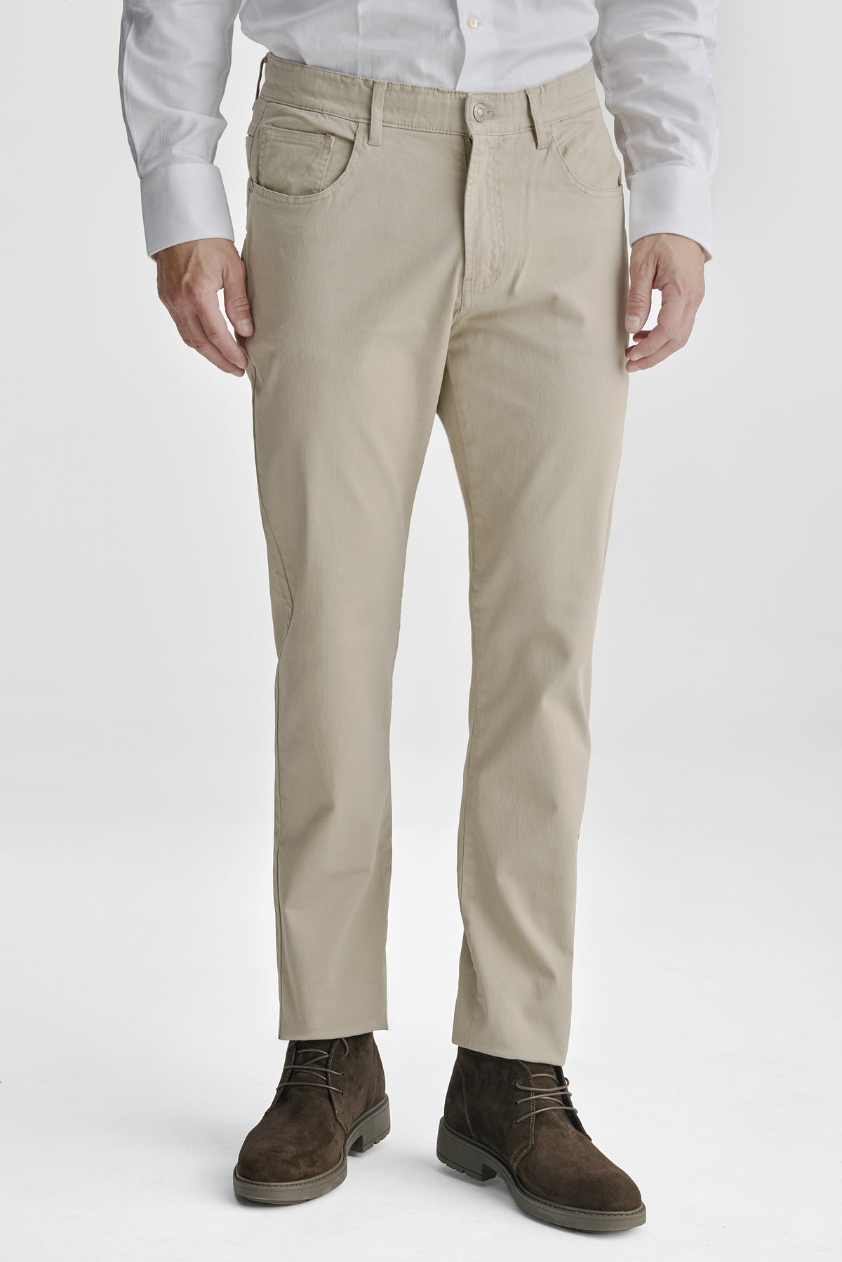 Pantaloni 5 tasche in cotone twill uomo-0